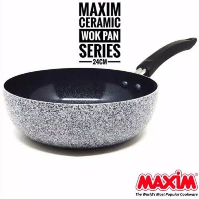 MAXIM Deep Wok 24cm Neostone Capsil Wajan Ceramic Anti Lengket 24 cm