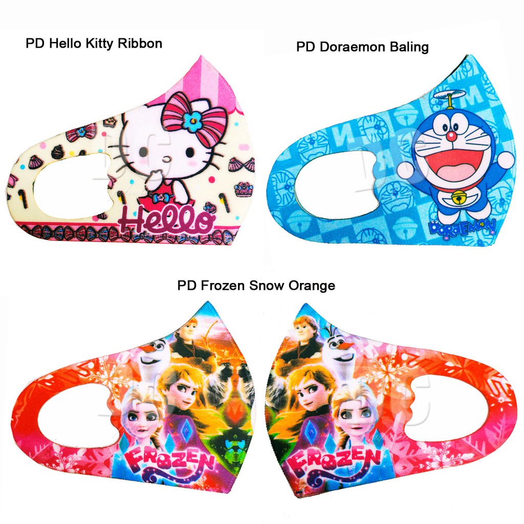 Masker Anak Kecil Scuba Premium Karakter Frozen Hello Kitty Doraemon (Bisa Pilih Motif)