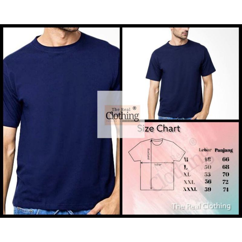 Kaos Polos Premium Pria Lengan Pendek 24 S Warna Navy / Kaos Polos Lengan Pendek Navy / T-shirt O-Neck Pria Wanita Warna Navy