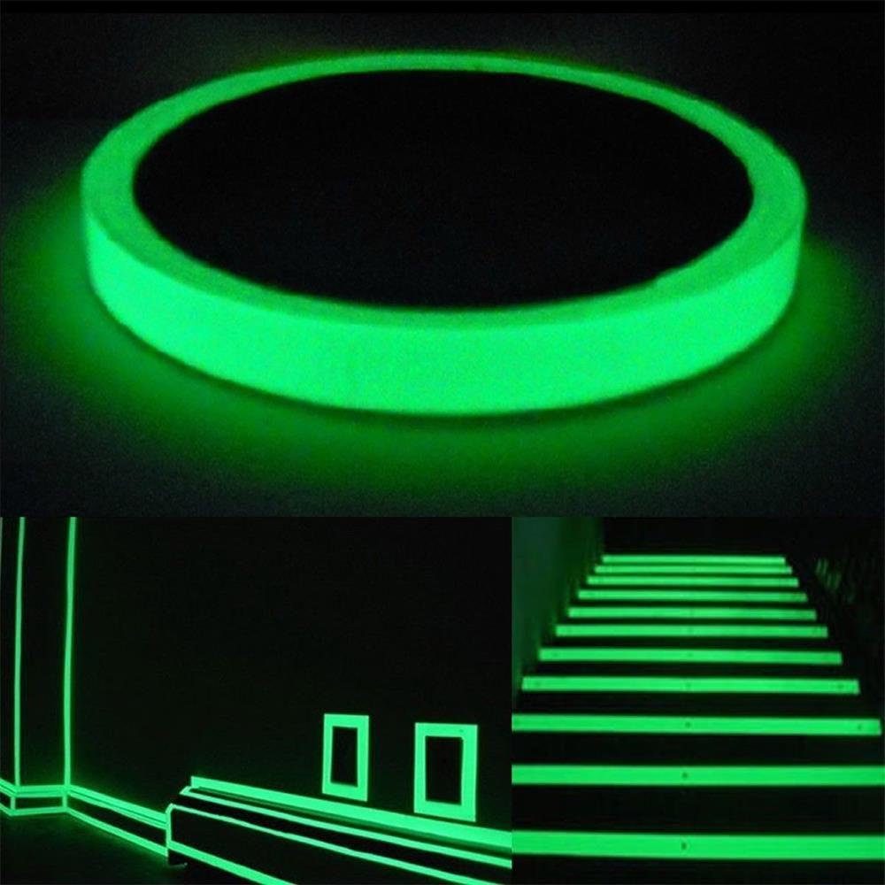 TOP Car reflective strip Warning Stickers Fashion Self-adhesive Safety Sign Glow In The Dark Green Fluorescent