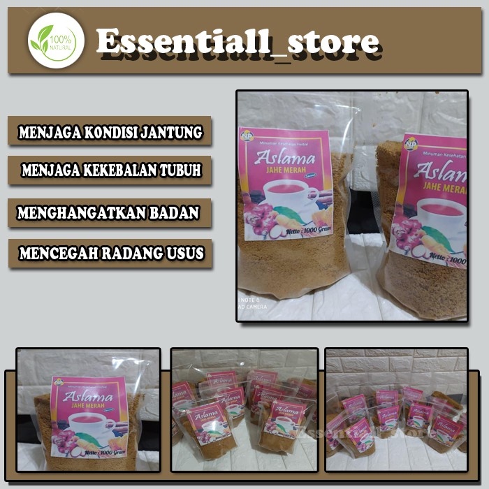 

Jahe Merah bubuk obat herbal Aslama 1000 gr Kemasan Instan Seduh sc2