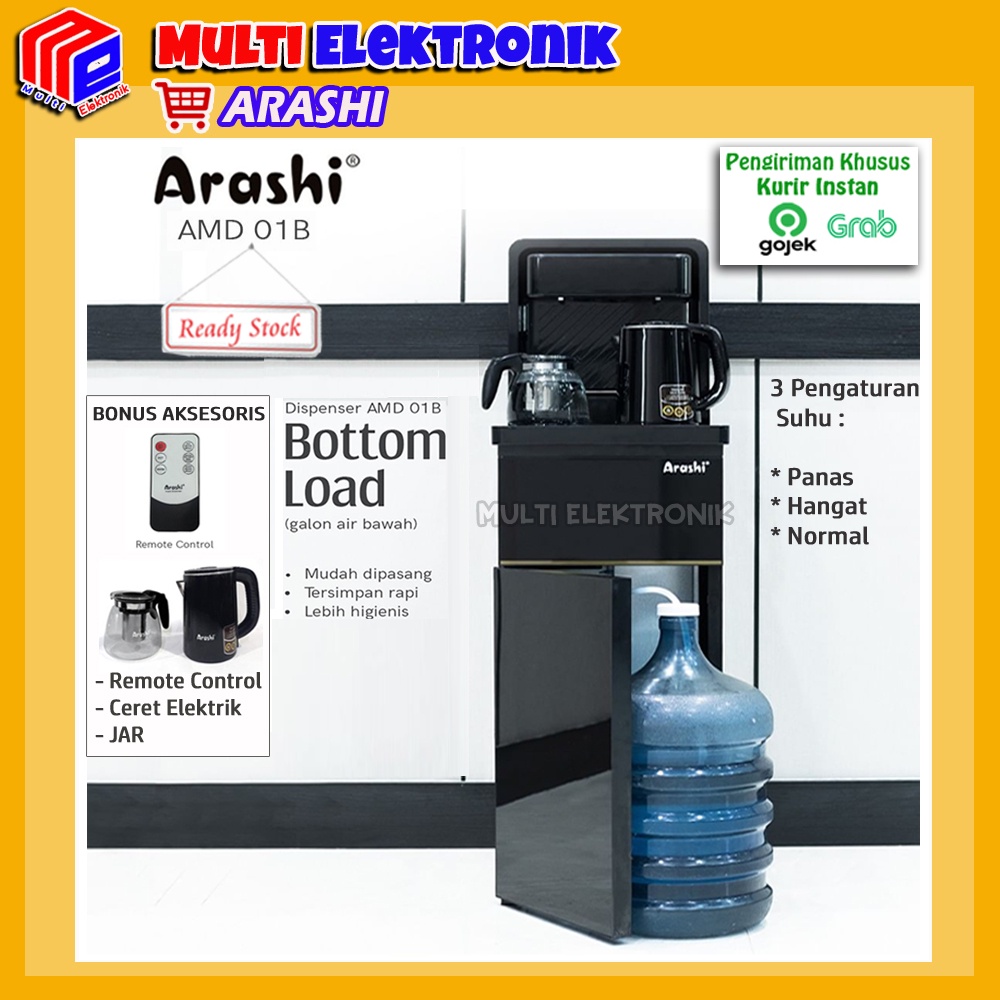 Dispenser Galon Bawah Multi Fungsi Arashi AMD01B dengan Remote Control