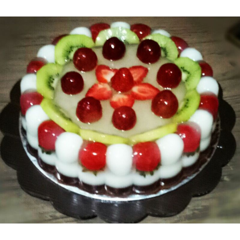 PUDING BUAH ULTAH diameter 24cm tinggi 7cm