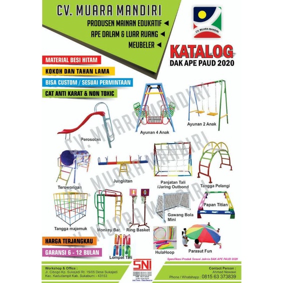 Mainan  APE LUAR & DALAM untuk Sekolah/ayunan untuk sekolah.