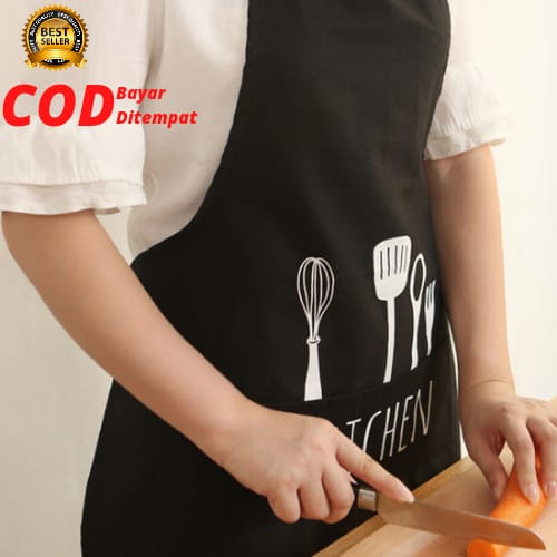 Celemek Masak - Celemek Apron Dapur - Black