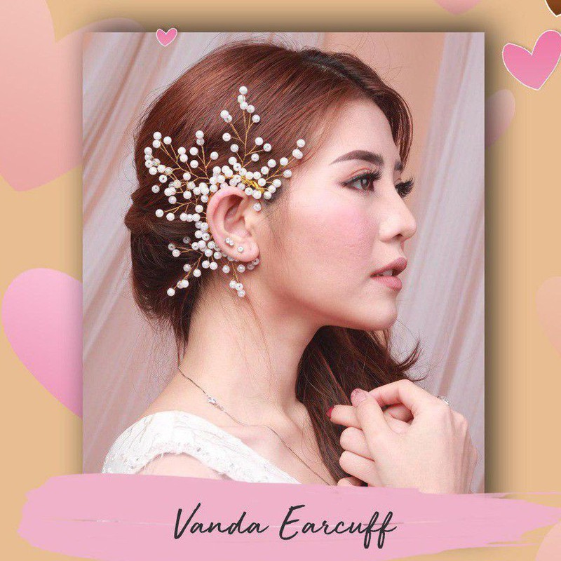 Grosir (SSC) VANDA EARCUFF ANTING TUSUK EARPIECE HEADPIECE AKSESORIS KOREA WEDDING WISUDA