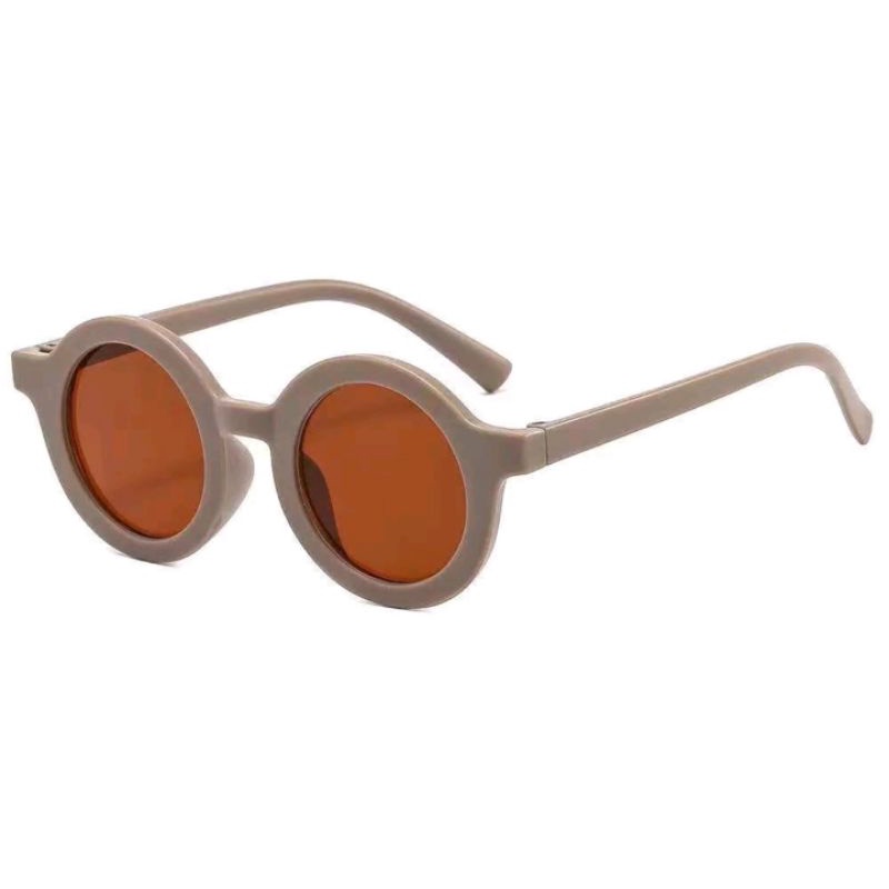 [ COD ] Kacamata Anak New Trend Model Bulat Boboho Gaya Korea / Fashion Anak Terbaru Bulat Unisex High Quality-Abu, KCMT Anak