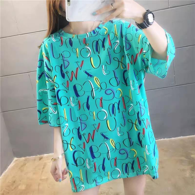 Oversize Tee Tshirt Wanita Model Longgar Motif Font Z018