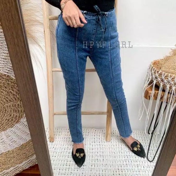 VALERI JEANS HIGH WAIST TALI // CELANA  HW SNOW//Hw Jeans Wanita size 27-34 | AJS.15Jn22y