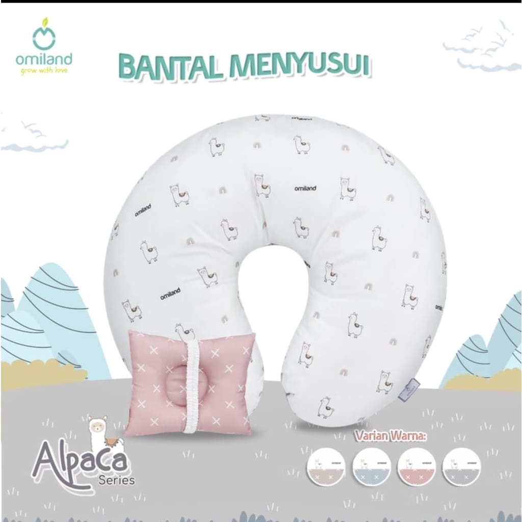 Bantal Menyusui   Panda Series Omiland PUTIH ABU ABU OWB1141 (FREE Bantal Peang)- BAYI ONLINE SHOP