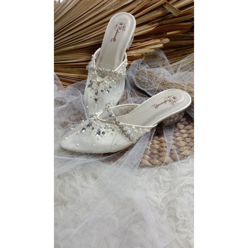 sepatu Ayumni putih bw tinggi 4cm sepatu wedding wanita