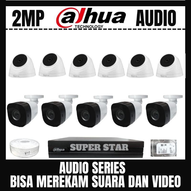 PAKET CCTV DAHUA 2MP 16 CHANNEL 11 KAMERA AUDIO BISA MEREKAM SUARA DAN VIDEO