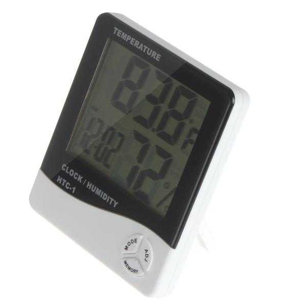 Digital Temperature Humidity Meter + Clock Calender HTC-1