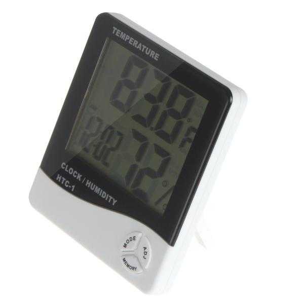 Taffware Digital Temperature Humidity Meter + Clock Calender - HTC-1