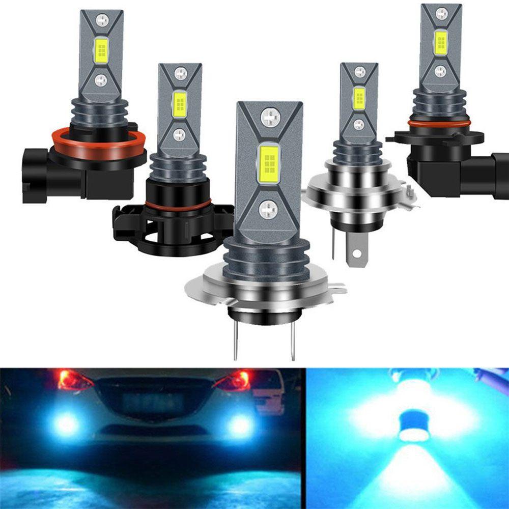 Populer 2pcs Lampu Kabut Mobil Biru Hi/Low Kit Beam COB LED Super Terang DRL