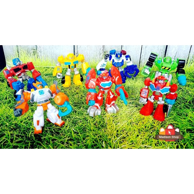 ACTION FIGURE TRANSFORMER ROBOT SET 7 CAKE TOPPER BDAY ANAK COWO KADO ULTAH TEMA ROBOT TRANSFORMER