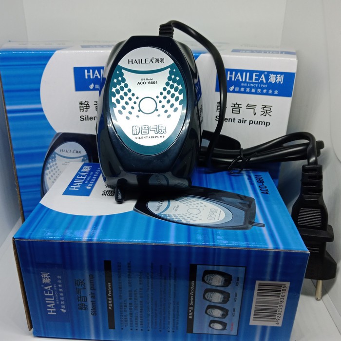 Silent air pump /mesin aerator 1 lubang silent Hailea Aco-6601 ACo6601