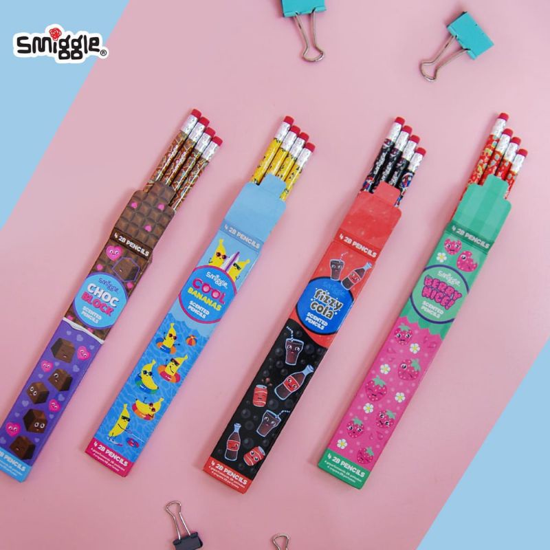 Scented pencil smiggle 4pc/smiggle scented pencil 2B 4pc/pensil smiggle 2B