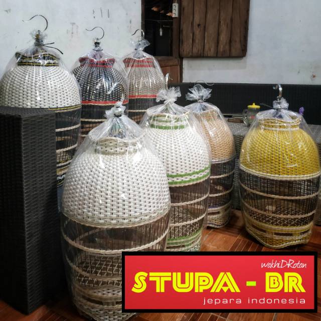 Kandang Rajut Sangkar Kurungan Perkutut Rotan Sintetis