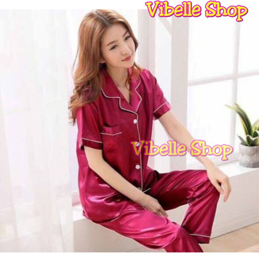 SATINCP - Satin Silky Velvet Premium Vibelle Shop Grosir Baju Tidur CP Piyama Fashion Murah Wanita-2