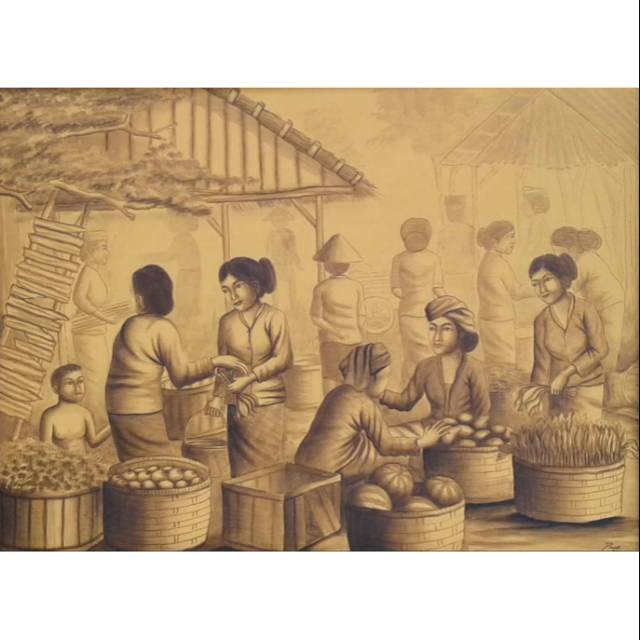 Lukisan pasar | Lukisan tradisi | Lukisan indah | Lukisan antik | Lukisan Bali