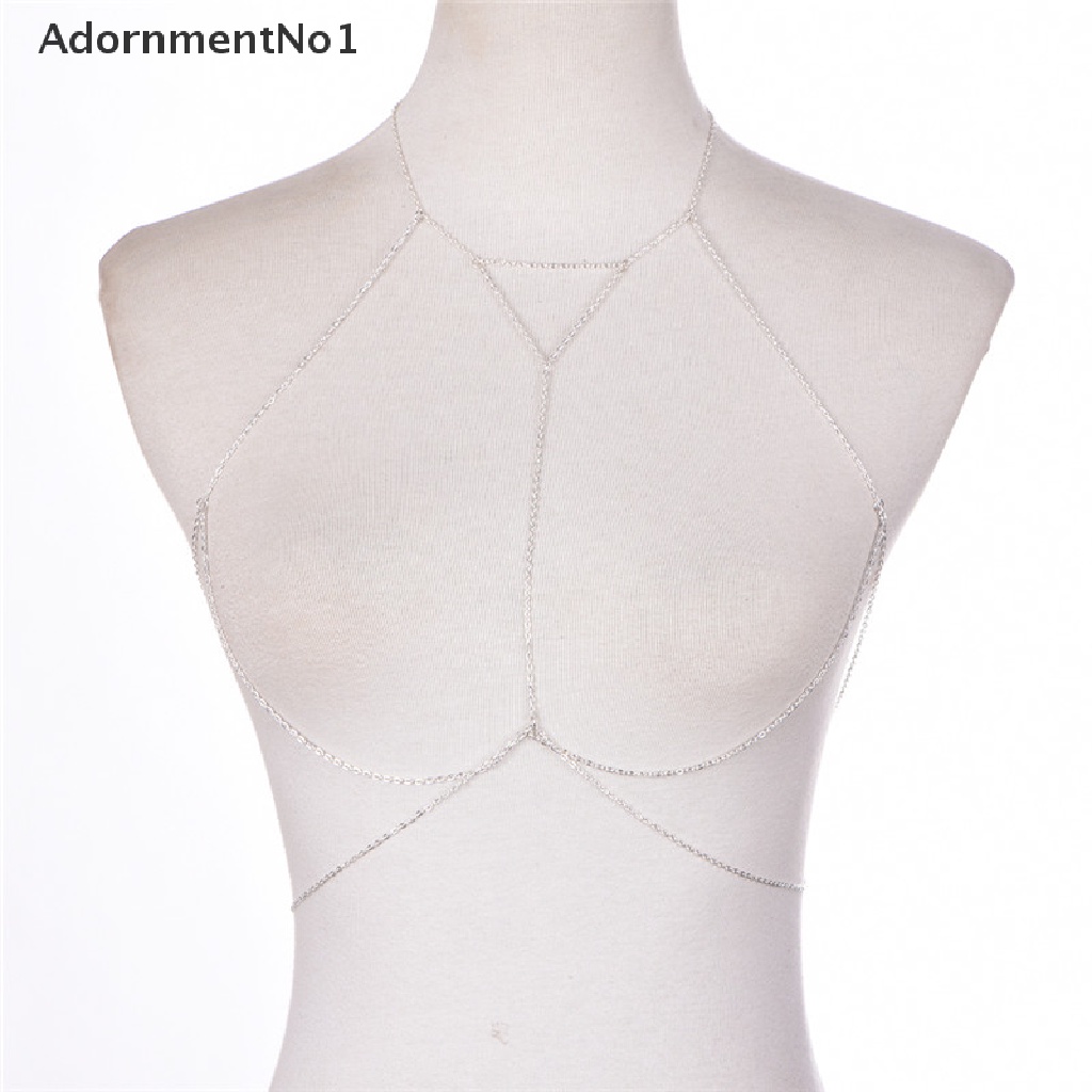 (AdornmentNo1) Kalung Rantai Tubuh / Bikini / Bra / Baju Renang Wanita Multilayer Gaya Retro Sexy Untuk Pantai