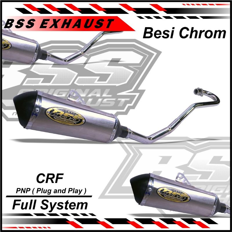 knalpot original bss KLX DAN CRF free laser nama bahan besi crom slinser stenliss