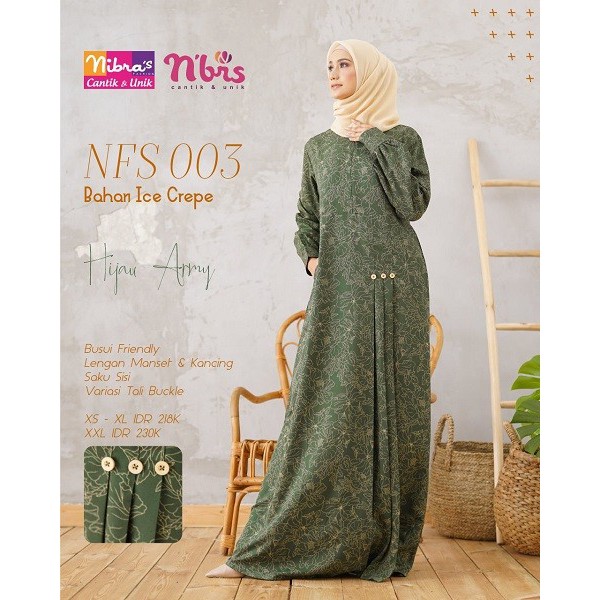Gamis Dewasa NFS 003 Hijau Army