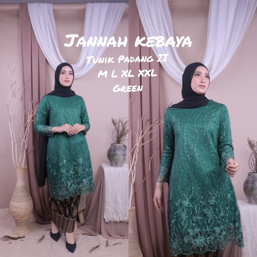 Kebaya Tulle Tunik Padang 2 Stelan Rok Plisket