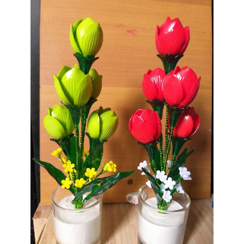 bunga tulip mini akrilik *bunga palsu* *bunga plastik* *bunga hiasan* *bunga artificial*
