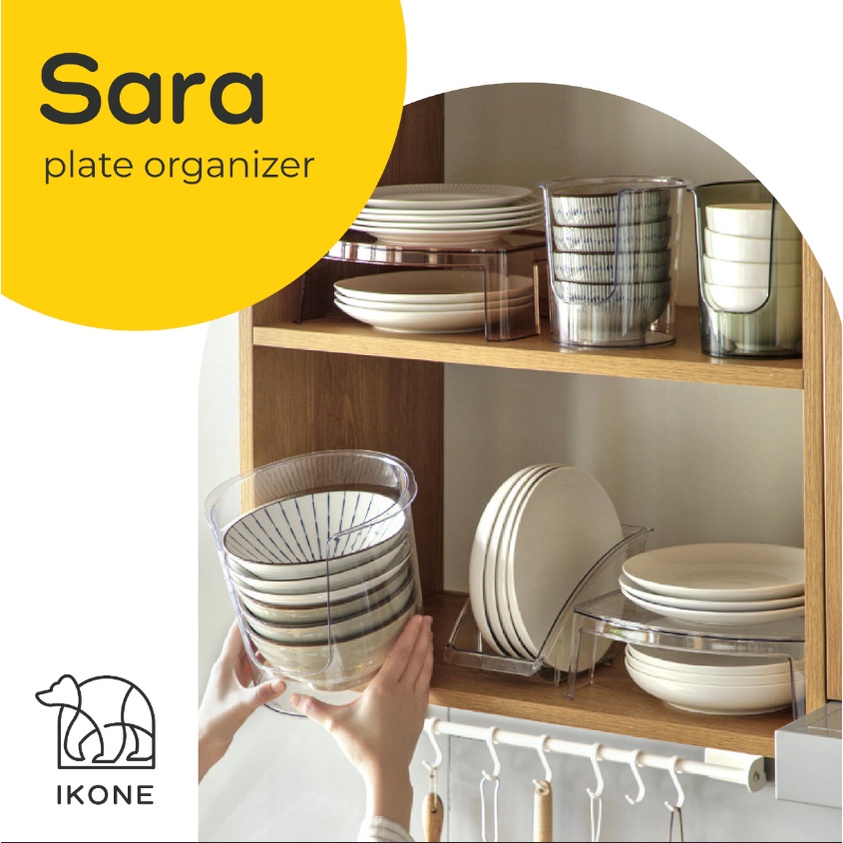 【IKONE】SARA Plate and Bowl Organizer Tempat Penyimpanan Piring Mangkuk Berkualitas Susun Mangkuk Susun Piring Rak Dapur Perapi Dapur Organiser Piring Organizer Mangkuk Stacking Plate Stacking Bowl