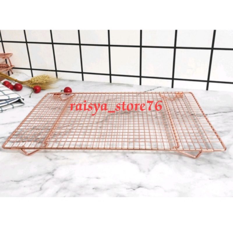 Cooling Rack kue bahan kawat besi Rose Gold hitam dan silver/ Rak Tatakan Pendingin Kue Besar peniris ke coolingrak saringan susun3 harga satuan