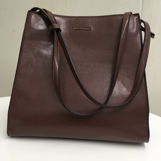 Shoulder bag Hush Puppies coklat preloved second tas wanita