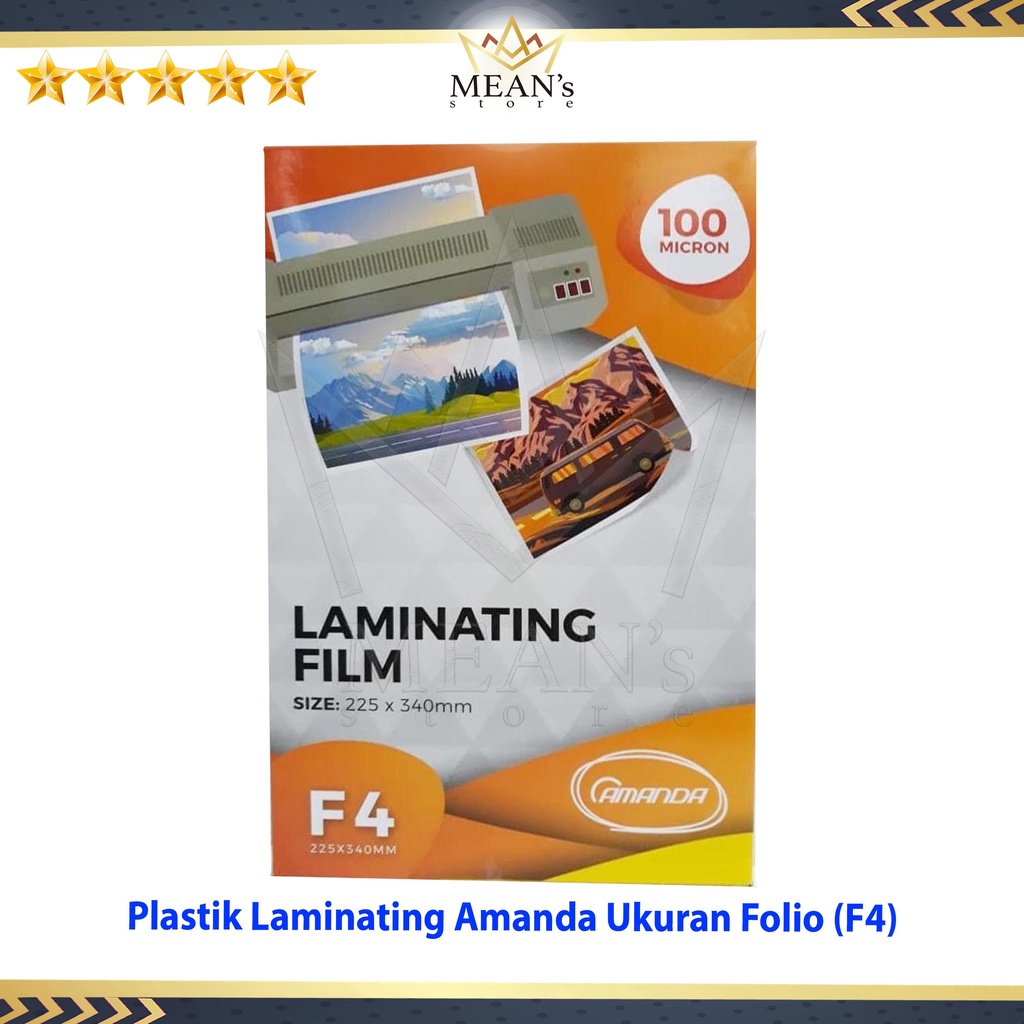 

Plastik Laminating Amanda Ukuran Folio F4 100 Micron / Plastik Pres F4