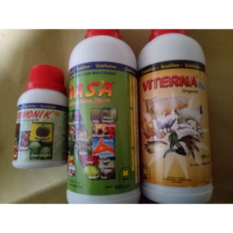 Paket Vitamin Dan Penggemuk Ternak Organik Komplit 3 Botol Nasa Hormonik Viterna/ Paket Vitamin Ternak Organik VITERNA POC NASA HORMONIK / Paket Vitamin Ternak Kambing Sapi Babi Ayam