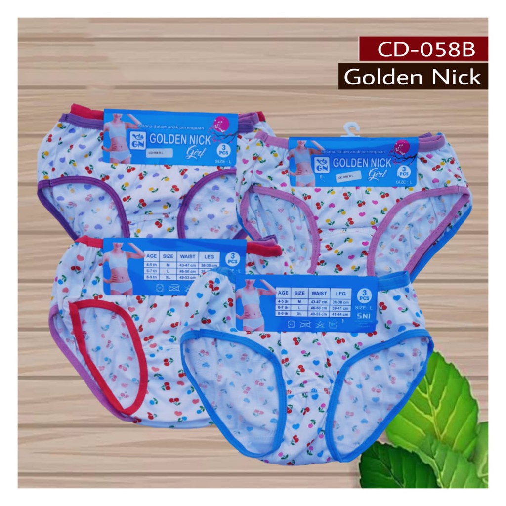 1 Jepit 3 Pcs CD Golden Nick 058 B - CD Anak Perempuan - Full Print