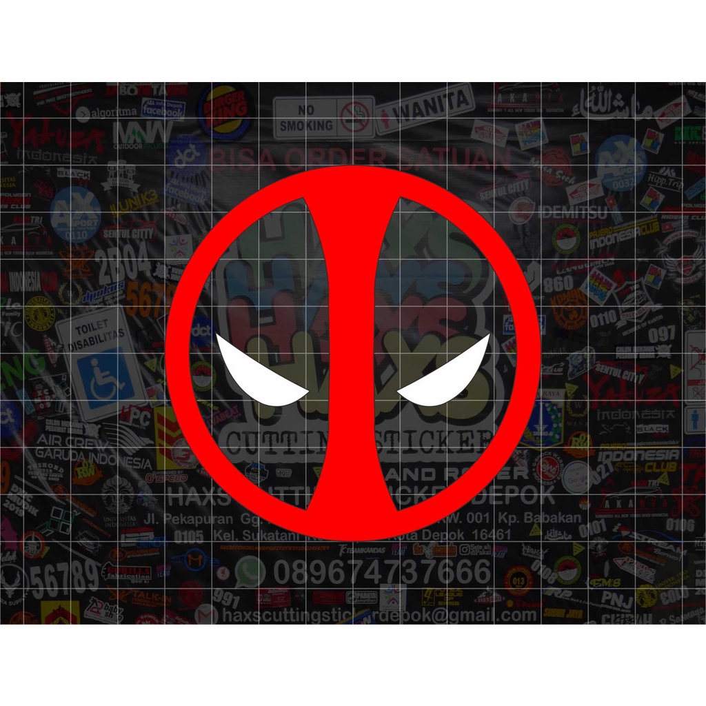 Cutting Sticker Deadpool XForce Ukuran 8 Cm Mobil &amp; Motor