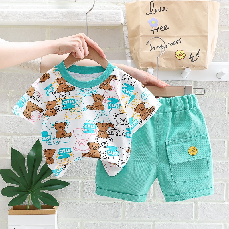 Setelan Anak Laki Laki CUTE Summer Set 2in1 Baju Anak Korean Style Import