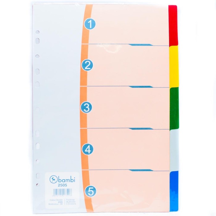 

Produk Bambi Divider Plastik Folio 5 Warna 2505 Pembatas Binder Plastik F4 Limited