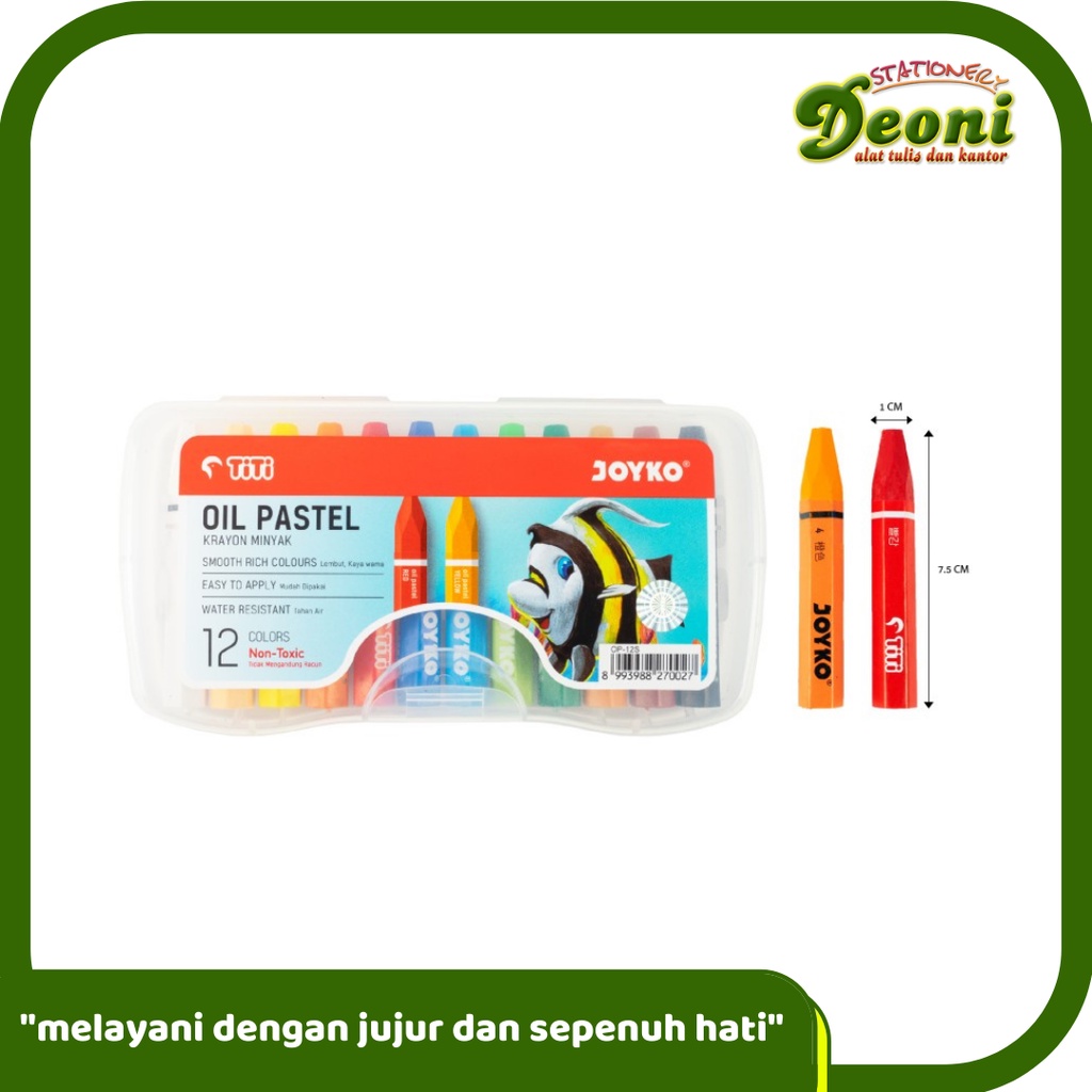 

JOYKO OP 12S Crayon Krayon Minyak Oil Pastel - 12Warna