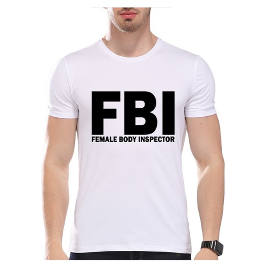 T-SHIRT FBI Printed Black - White Premium