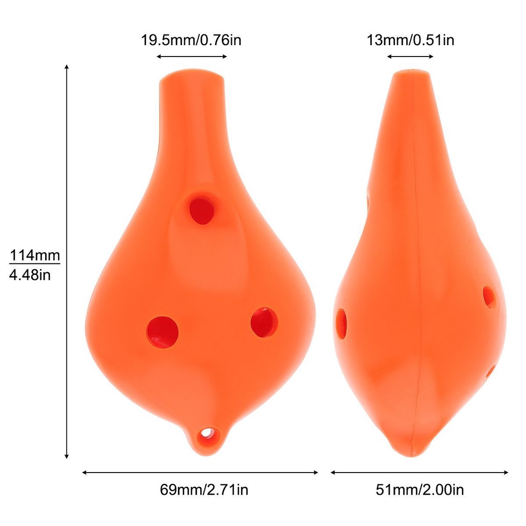 Seruling Ocarina Altoc 6 Lubang 4 Warna Pilihan Bahan Plastik Dengan Tali Gantung