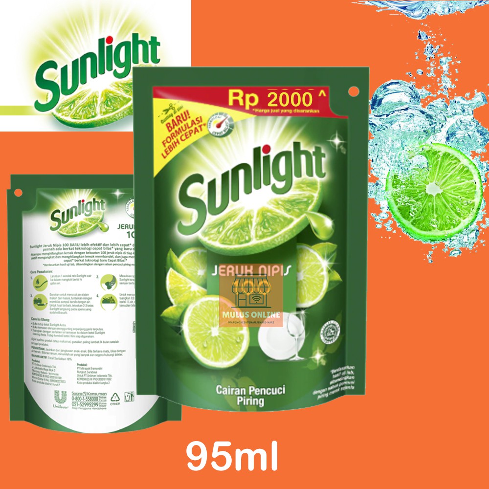 Sunlight Jeruk Nipis 100 Ukuran 95ml Harga grosir ketengan 2000