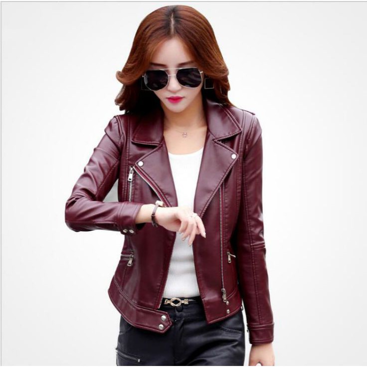 Jaket Kulit Wanita style / Jaket Kulit Wanita Coklat