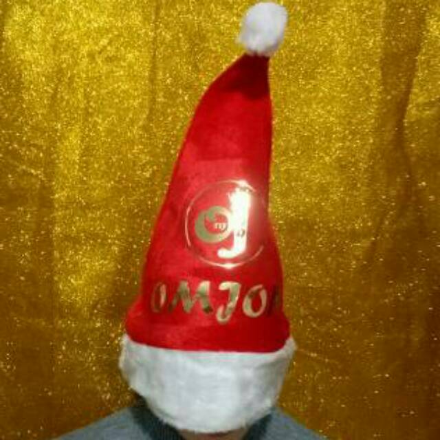 Topi santa+nama(sablon polyflex korea)
