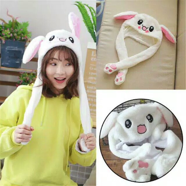 [ LED ] Rabbit Hat LED / Topi Telinga Bunny Bergerak Kupluk Kelinci Stitch Pony Unicorn lagu musik