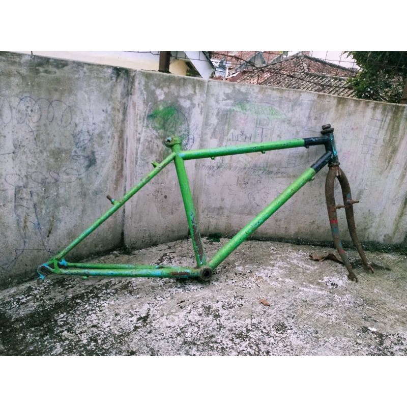 FRAME FORK SEPEDA MTB 26 JADUL DO SEMI VERTI TEBAL BERANTING SIZE 17 INCH