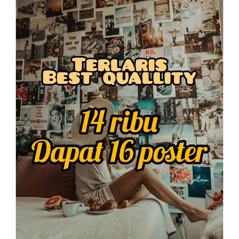 [Paling Murah]16 pcs Poster Dinding Aesthetic Vintage