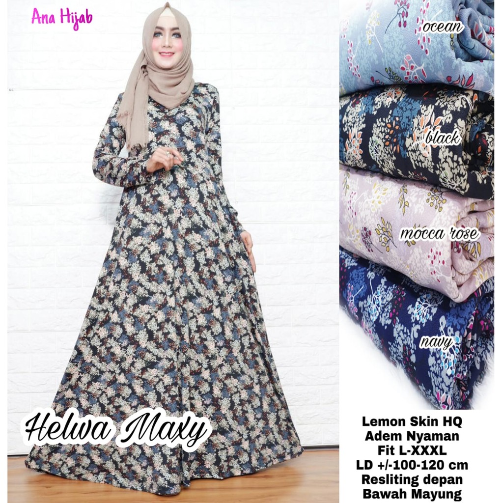 Helwa Maxi Dress By Ana Hijab| Suplier Hijab Solo| Grosir
