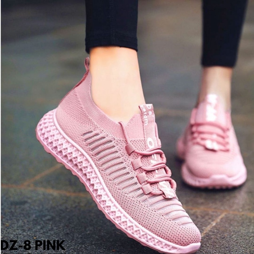 SEPATU SNEAKERS TALI WANITA IMPORT KANVAS FLYKNIT BREATHABLE CANTIK ELASTIS NYAMAN ELEGAN KUALITAS BAGUS DZ8